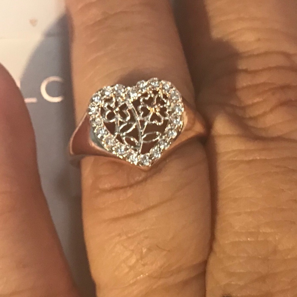 NWT Lauren Conrad Heart Shape Gold Rose Tone Ring